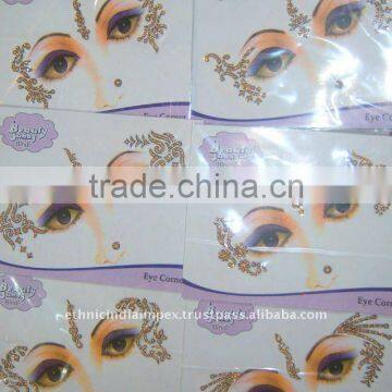 GLITTER EYE CORNER FACE CRYSTAL BODY TATTOO BINDI STICKER , PAYPAL