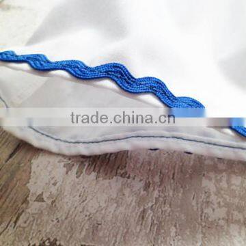 Wholesale Price Blue Grid With Bottom Ric Rac Short Frock Casual Dress photo-4