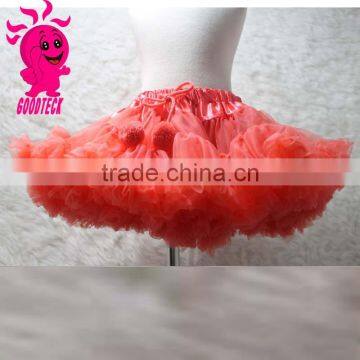 High Quality! Wholesale Kids Skirt Solid Color Kids Skirt Chiffon Pettiskirt Tutu With Pom photo-3