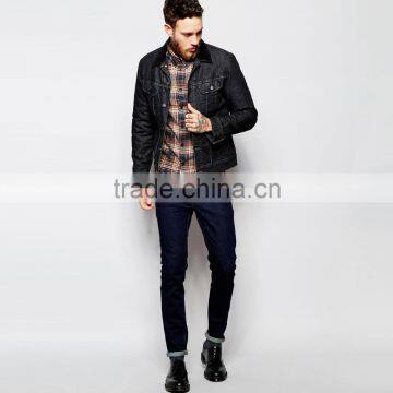 Latest Design Black Plain Collar With Fur Jacket Two Pocket for Men photo-4