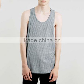 Slim fit plain grey loose tank tops men wholesale