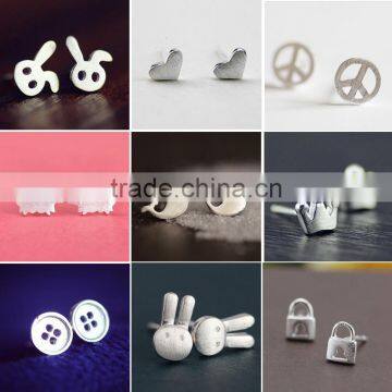 High end metal stud earring for girls jewelry, cheap price earrings in Yiwu, lovely design earrings supplier