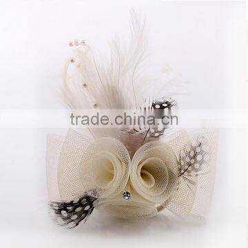 Satin Silk Fabric Flower Feather Brooch Wedding Party Favor Bridal Jewelry New Design Suit Brooch Customized Costume Jewelry photo-2