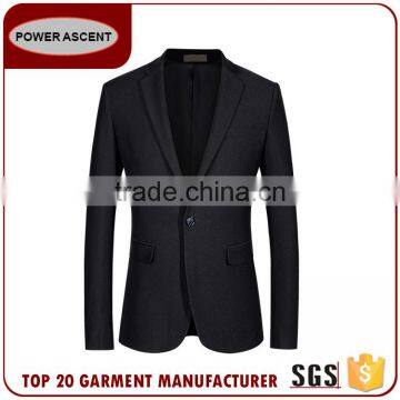 Wholesale Suit Polyester Fabric Black 1-Button Suits For Men