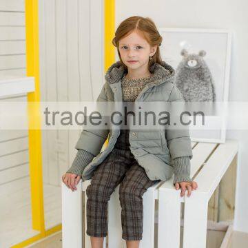 COOL KID ZONE high quality fur coat gray girl down jacket lovely child coat down jacket for the winter