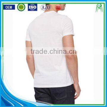 100% Cotton V Neck Blank White T Shirt photo-3
