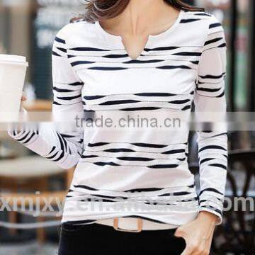 Wholesales Comfortable 100% Cotton T-shirt Long Sleeve for Ladies photo-3