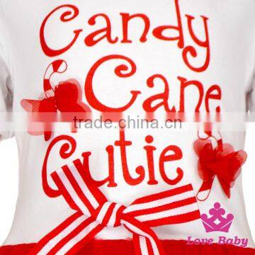 48BQA132 Yiwu Lovebaby Cotton & Chiffon Wholesale Christmas Dress Candy Cane Cutie Print Front Chiffon Dresses With Sleeves photo-2