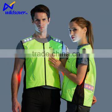 Hi viz night warning safety cycling vests with leds flashing EN20471 CE