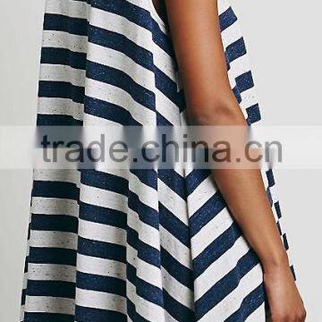 Casual Seaside Style Striped Swingy Sleeveless BEACH TUNIC DRESS 2015 Summer photo-3