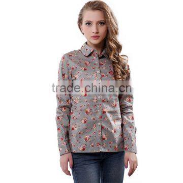 hot sale high quality fancy floral soft casual shirt for women