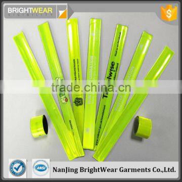 Custom night high visibility reflective Cuff Strap Snap Pop Band Bracelets