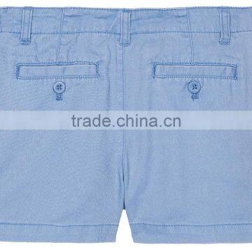 High Quality Solid Colored Belt Loop Boys Denim Shorts Made of Twill photo-2