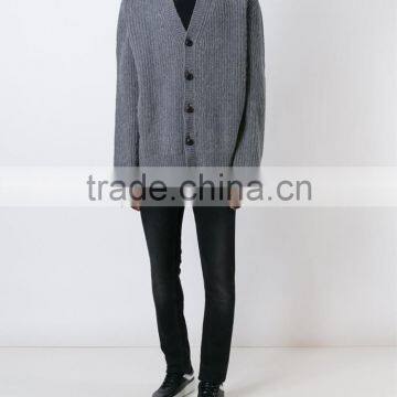 Top Selling High Quality Customed Printing Mens Grey Cardigan Mens Sweater Design With Buttons Closure photo-4