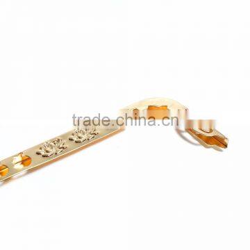 Iron Based Alloy Kiss Clasp Purse Frame Apple Fruit Gold Plated Flower 21.5cm(8 4/8") x 5.4cm(2 1/8"), 1 Piece photo-2