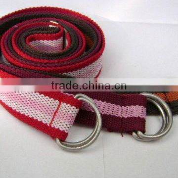 fashion utility woven belt with D ring buckle