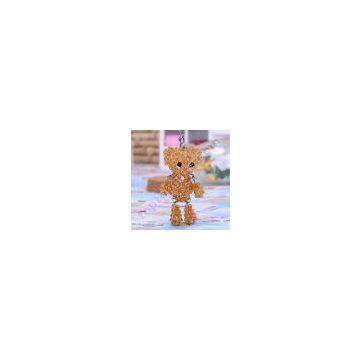 2013 Crystal 3d Beaded Bear Cell Phone Charm