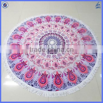 Custom printed cotton round beach towel