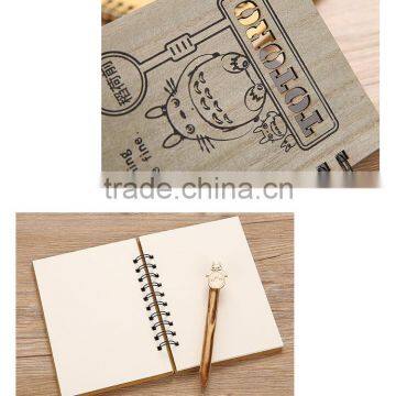 Wholesale cartoon my neighbor Totoro Anime Cute wood cover notebook for students