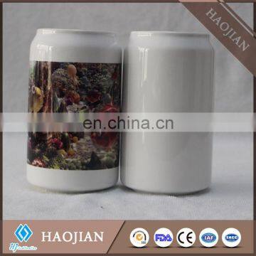Sublimation ceramic personalized Saving banks, with black rubber stopper on bottom