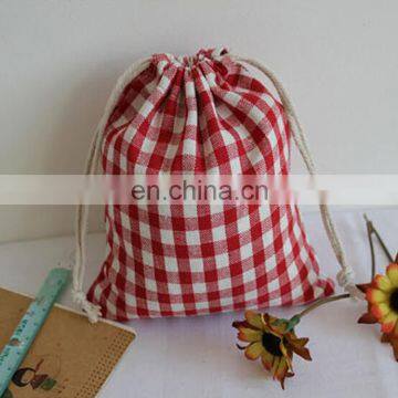 high quality grid fashional plain jute bag