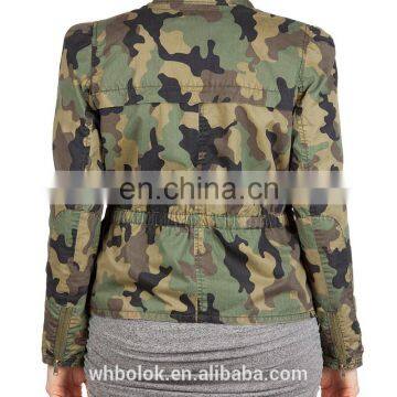 Women's Casual Motorcycle Jacket Blazer Camo Pattern Garment for Spring photo-2