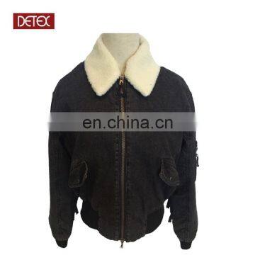 Factory OEM Padding Sherpa Collar Denim Jacket Women Wholesale