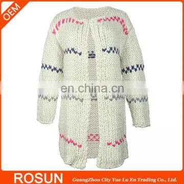 Latest fashion long top as Merino wool blend oversized design cardigan sweater of wholesale children's boutique clothing