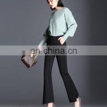 Women Luxury Stretch Bootcut Pants Slim Lady's Classic Office Trousers Black