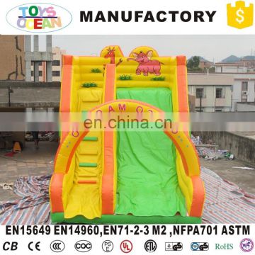 2017 inflatable dry slide double lane with arch for kids climbing