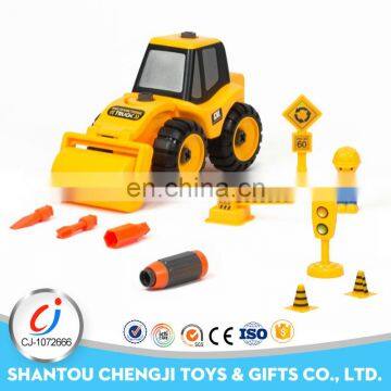 Educational assembly engineering vehicle cartoon plastic take apart toy