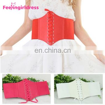 Guangzhou Women Bandage Shape-Making Custom Leather Elastic Waistband Lace Up Belt