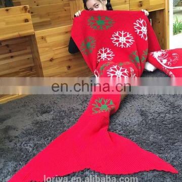 Popular Warm Soft Mermaid Tail Blanket in Winter Handmade Christmas Gift Knitted Throw Comfortable Sleeping Bags Mermaid Blanket photo-4
