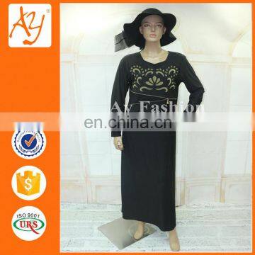 African Elegant Sleeves Lace Fancy Chest Hot Stamping Delicate Between The Waist Zipper For Muslim Abaya