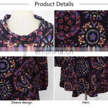 2017 High Fashion Latest Designer Autumn Boho Style Cowl Neck Ropa Mujer Tunic for Middle Age Woman photo-6