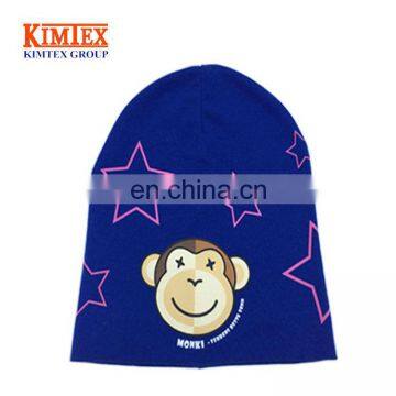 2017 Custom Fashion printed 100%cotton elastic children single jersey hat