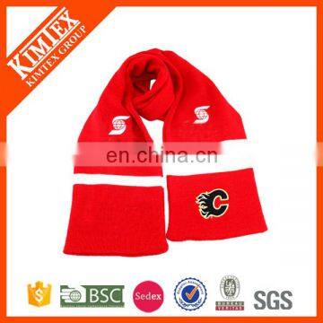 2017 Winter acrylic cheap custom promotional football scarf