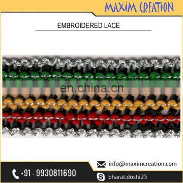 Distinctive Traditional Royal Embroidered Fabric Lace Available at Competitive Price