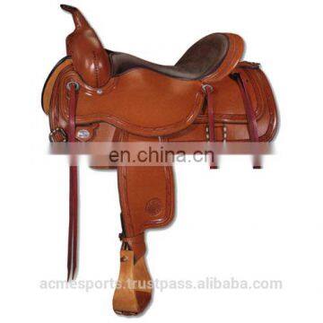 trail saddle - pink colour seat genuine leather western trail saddle