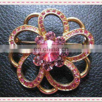 ladies fashion decoration pearl beads and silver metal flower shape safety pin brooch