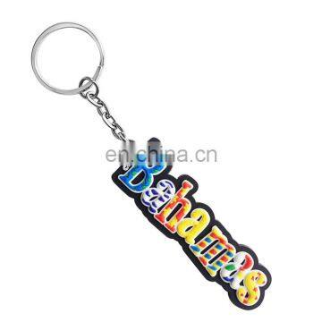 2016 Popular Bahamas souvenir PVC keyring/ tropical keychain/coconut keychain