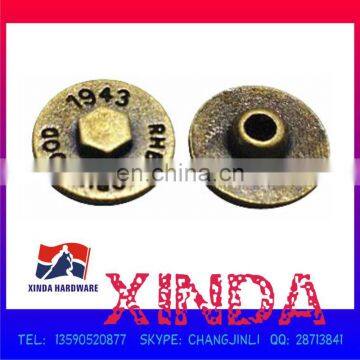 Durable antique metal jeans rivets of factory for garment, bags, hats and bags with high quality