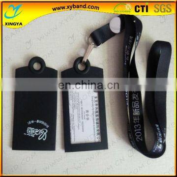 printed logo silicon tag with lanyard