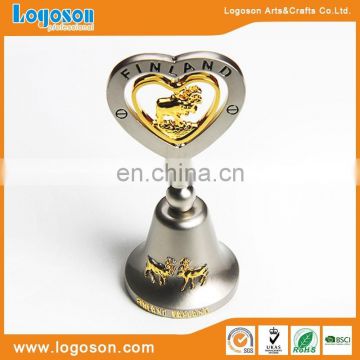 Gold and silver plated metal Finland tourist souvenir dinner bell