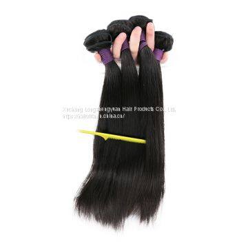 9A Indian Straight Human Virgin Hair Weave 4 Bundles With Lace Frontal