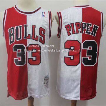 Chicago Bulls #33 Pippen Throwback white&red Jersey