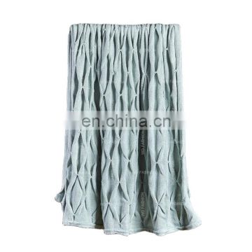 2020 home textile new home fashion Hand made pleat acrylic throw hotel wholesale china heavy blanket