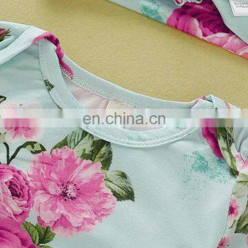 Soft Cotton Baby Sleeping Bag With Hairband Set Floral Print Baby Knotted Gown photo-5