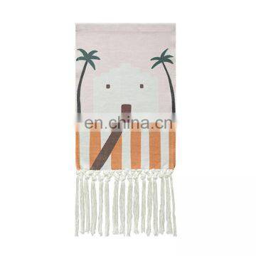 Home Decoration Wall Hanging Machine Woven Art Tapestry With Tassels photo-6