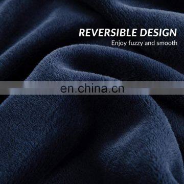 Christmas Decoration Supplies Fluffy Flannel Throw Blankets Navy Blue Super Soft Fleece photo-3